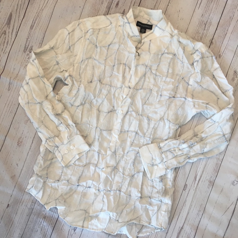 NWT JHANE BARNES White Fusion Button Down Shirt